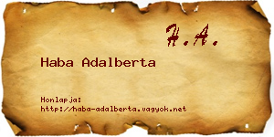Haba Adalberta névjegykártya